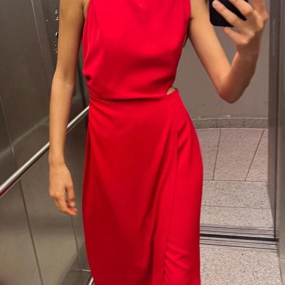 NWT ZARA CUT OUT RUCHED DRESS S 7969 - Picture 5 of 6